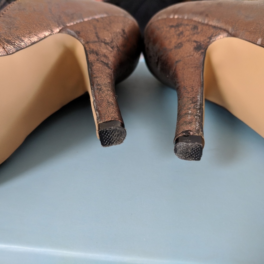 Jeffrey Tyler Bronze Open Toe Heels - Picture 4 of 6